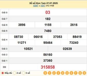 Soi Cầu XSKT 03-08-2025 – Dự Đoán Xổ Số Kon Tum Chủ Nhật